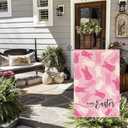 4 x AVOIN colorlife Happy Easter Garden Flag 12x18 Inch Double Sided Outside, Pink Easter Bunny Rabbit Yard Outdoor Flag