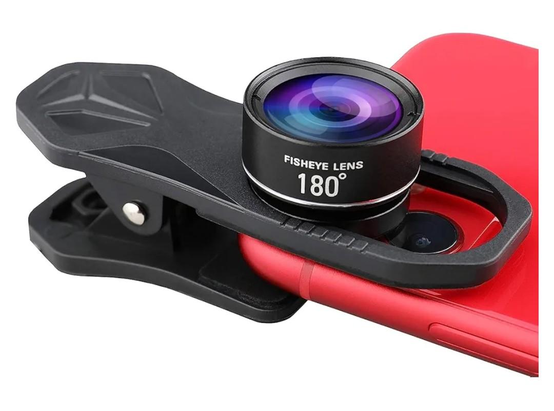 180° Fisheye Lens for iPhone Samsung Google Android Smartphone,with Clip,Cell Phone Lens,anamorphic Lens,Funny Pictures Amazon's Choice