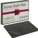 Quick Dry Shower Stone Bath Mat, Super Absorbent & Non-Slip 24 x 16 Inch Diatomaceous Earth Mat, Durable & Easy to Clean Diatomite Bath Mat for Bathroom Floor/Kitchen (Dark Gray) (Black Marble)