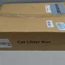 Suitfeel XL Stainless Steel Cat Litter Box with Lid,2 Pack,Light Gray