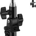 WELLMAKING U-Shape Camera Flash 180Swivel Mount Bracket with Standard 1/4 to 3/8 inch Metal Male Screw Spigot Stud Compatible for Umbrella Softbox Reflector Holder Stand for Video Light Studio Light