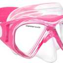 ACQCES Kids Swim Goggles Snorkel Diving Mask for Boys Girls Ages 5-15, Anti-Fog Swimming Goggles with Nose Cover, Light Pink