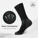 BAMBOO COOL Men's Crew Socks Athletic Running Sports Socks, Cushioned Moisture Wicking, Breathable Arch Support 6 Pack (Black, XL)