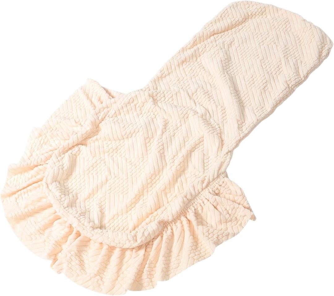 Cabilock Universal Dining Chair Covers Stretch Seat Slipcovers Coral Sea Skirt Design Mustard Yellow Elastic Protector for Home Dining Room and Party Use