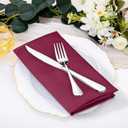 SuperO Set of 40 Cloth Napkins 17 x 17 Inch, Polyester Solid Washable Dinner Napkins with Hemmed Edges,Great for Restaurant, Wedding and Party(Burgundy)