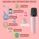Mini Karaoke Machine for Kids Gift, Mini Kraoke Machin Portable Bluetooth Speaker with 2 Microphone, Mini Kraoke Machine for Girls Birthday 4, 5, 6, 7, 8, 9, 10+ Year Old Pink