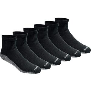Dickies Men's Dri-tech Original Moisture Control Crew Socks Multipack, Black (6 Pairs), Shoe Size: 6-12, Pack of 6