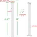 2 Pack Stainless Steel Cable Railing Level Line Intermediate Post 42"(Actually Post 40.5"x2"2"), Level Drilled for 1/8" Cable