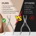Professional Hair Extension Tools Microlink Bead Remover Plier for Hair Extensions Removal Micro Ring Beads Opener 5.5 Inch Pliers Silver Polish, Stainless Steel,Silver