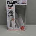 BlueFire 4 in 1 Karaoke Wireless Microphone with LED Lights, Portable Microphone for Kids, Great Gifts Toys for Kids, Girls, Boys and Adults (Silver)