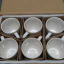 LE TAUCI Coffee Mugs 16 oz,Ceramic Mug Set, Embossment Cups for Latte, Hot Tea, Cappuccino, Mocha, Cocoa,Suit For Housewarming Wedding- 3.8 inch, Set of 6, Arctic White