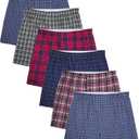 Fruit of the Loom Men's Tag Free Woven Boxer Shorts, Relaxed Fit, Moisture Wicking, Assorted Color Multipacks (Large) 6 Pcs