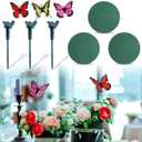 3 Pcs Solar Flying Butterflies for Centerpieces Round Floral Foam Block Set Butterfly Baby Shower Decorations for Wedding Birthday Tea Party Table Fluttering Butterfly Stake Decor