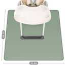 Blissful Diary Baby Splat Mat for Under High Chair, 50.4 x 50.4 Inch Wipeable Splash Mat, Waterproof and Washable, Anti-Slip Floor Protector, Sage Green