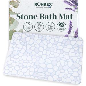 ROHKEX Stone Shower Mat - Diatomite Blue & White, 15x24, Non-Slip
Diatomaceous earth mat - fast-drying, non-slip, textured - Use for bathroom & shower floor, easy clean