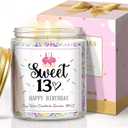 13th Birthday Gifts for Girls, Happy Birthday Candle with Sprinkles, Unique 13Year Old Gifts for Her Sister Best Friends Daughter Bestie Turning 13 Birthday Present