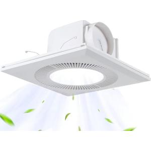 Bathroom Exhaust Fan With Light,DC Energy-Saving Ventilation Fan, Ceiling Mount Ventilation Fan & Light 6500K Combo,Newly upgraded silent exhaust fan for the bathroom