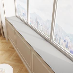 Window Sill Cushion Pad - Narrow Adjustable & Waterproof Window Seat Mat for Bay Windows, Absorbent Dust-Proof Liner with Non-Slip Backing,Cut-to-Fit (Light Grey, 39''x4'')