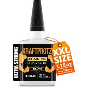 3D Printer Super Glue Thin for PLA, ABS, PETG, TPU & Nylon 1.76 oz XXL Capillary Action, Ultra Fast-Drying & Clear Perfect for Resin, RC Parts, Cracks & Fine Detail Fixes