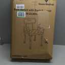 Vaunn Medical Deluxe Spa Shower Chair with Arms and Back, Bath Seat for Seniors, 350 lbs Max Weight, White With Light Gray Arms