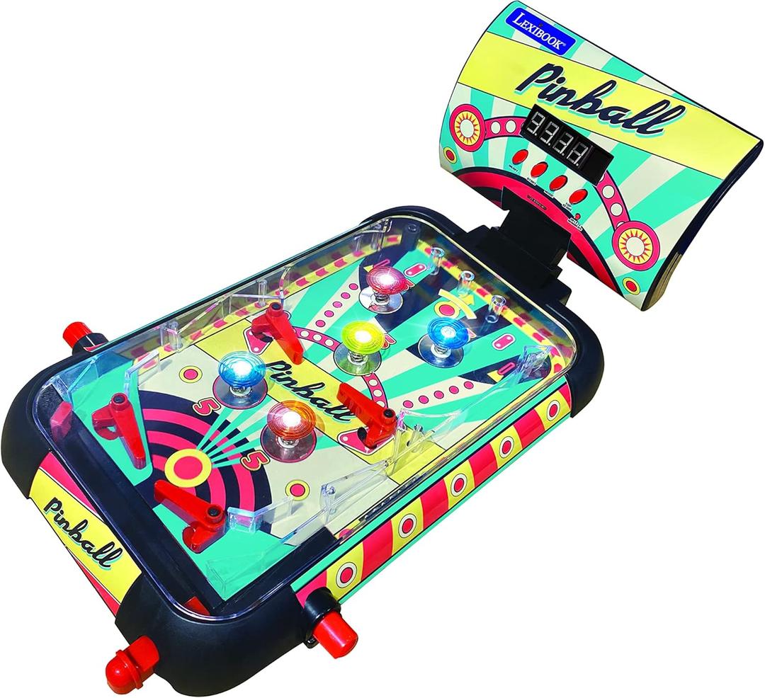 LEXiBOOK Table Electronic Pinball, Action and Reflex Game for Children and Family, LCD Screen, Light and Sound Effects, JG610
