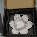 OwnMy 4.5 Inch Ceramic Lotus Flower Tea light Holder Lotus Petals Candle Holder Candlestick, Votive Flower Tealight Candle Holder Candle Lamps Holder with Gift Box for Home Decor Wedding Party (White)
