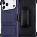 Shockproof for iPhone 17 Pro Case with Belt Clip, for iPhone 17 Pro Defender Case with Holster Kickstand, 3 Layers of Sturdy, Anti-Drop, Protective Cases for iPhone17Pro (Blue)
