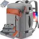 Lumesner Carry on Travel Backpacks, Extra Large 40L Flight Approved for Men & Women,Expandable Suitcase backpack (Grey (Backpack With 4 Packing Cubes))