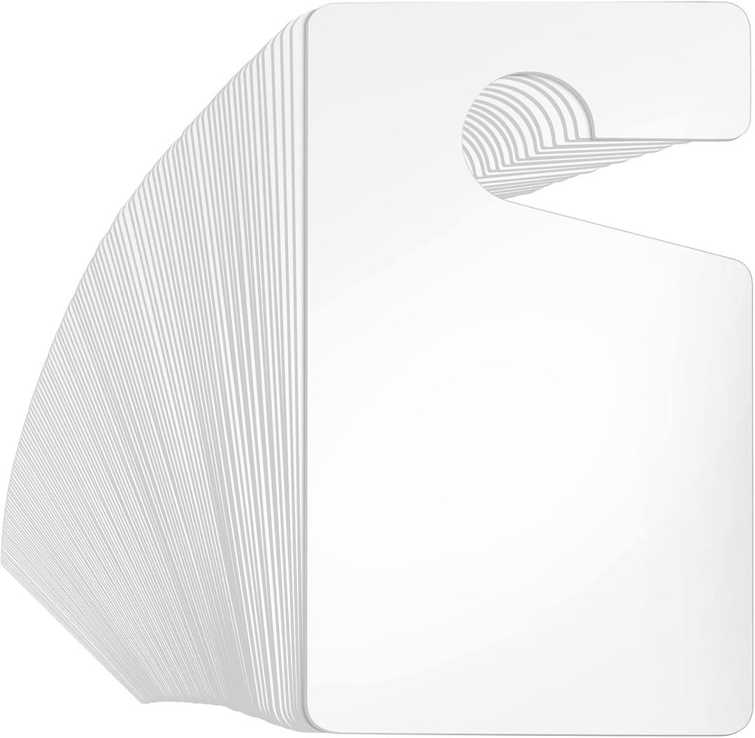 Vicenpal 100 Pack Blank Parking Permit Hang Tag Parking Placards Hang Tag 3 x 5 Inch for Car Rear View Mirror(White)