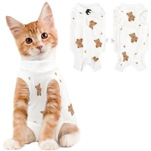Cat Recovery Suit Female, Breathable Cat Onesie After Surgery Female for Abdominal Wounds or Skin Diseases, Surgery Recovery Suit Kitten Onesie After Spay Wear Anti Licking, S 