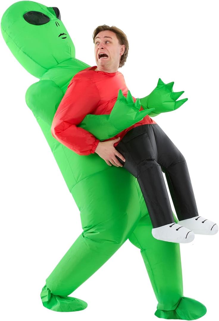Morph Red Inflatable Alien Costume Adult, Blow Up Alien Abduction Costume, Halloween Costumes for Adults