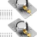 QWORK Heavy Duty Puck Lock and Hasp, 2 Pack High Security Steel Hidden Shackle Keyed Different Padlocks with Keys for Trucks, Gates, Vans and Vending Machines
