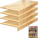 Wire Shelf Covers for Closet & Pantry | Solid Wood Shelf Covers 8mm Thick | Tool-Free Removable 24x12 Inch | Rustic Design for Kitchen & Home (4 Pack)