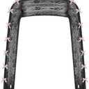 Women Long Sleeve Lace Shrug with Thumb Hole, Open Front Cut Out Bow Bolero Fishnet Shawl Arm Sleeves Cardigan