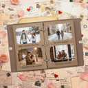 Vienrose Photo Album Scrapbook Kit, 9x6.5 Inch, 60 Pages, Dark Brown