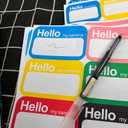420 Labels 6 Colors (Hello My Name is) Name Tags Stickers 3.5 x 2.25 inch (180pcs and 2.28 x 1.5 inch (240pcs for Office, Meeting, School, Teachers and Mailing