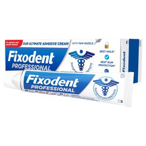 Fixodent Professional Denture Adhesives Cream, 40 ml, Fixodent's Best Hold & Antibacterial Action, Precise Application with Super Thin Nozzle, Mint