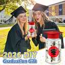 Phoncoo 16 Sets 2026 Graduation Table Decoration with LED Lights, Mason Jar Graduation Centerpieces for Tables with Grad Cap, Stickers for College High Middle School Grad Party Supplies Gifts(Red)
