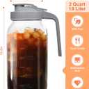 64oz Large Glass Pitcher with Lid & Spout,2 Quart Breastmilk Pitcher Upgraded Leak Proof, for Sun Tea, Iced Juice, Cold Brew Coffee, Breastmilk Storage Container-3PACK(Black+Gray+Pink+Green) (EXP 08/13/26)