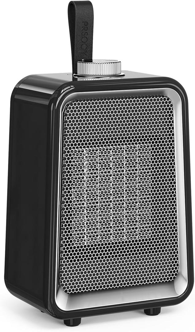 Portable Space Heater, 800W/500W Energy Efficient Desk Heater for Indoor Use, PTC Fast Heating Ceramic Desktop Heater for Home Bedroom Office Desk (Black)