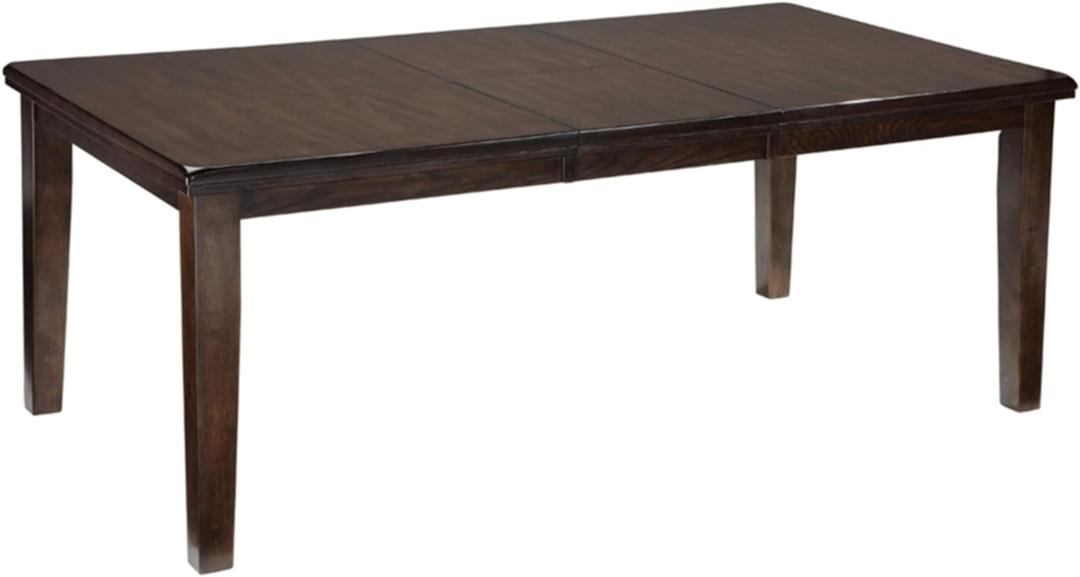 Signature Design by Ashley Haddigan Traditional Rectangular Dining Extension Table, Seats up to 8, Dark Brown