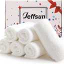 JEFFSUN Face Towels 6 Pack, 13x13 inch Extra Large White Wash Cloths on Sensitive Skin, Super Soft and Skin Friendly Bath Washcloths for Face and Body, Easy to Clean Quick Dry Facial Cleansing Cloths