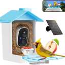 Smart Bird Feeder with Camera - Solar Powered Birdfeeder Cam 2K HD AI Smart Identify Bird Species, Instant Arrival AlertsAuto Record BirdVideo, Two-Way Audio, Gift for Birds Lover (Blue)