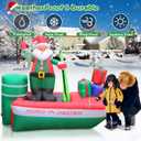 8FT Christmas Inflatables Santa Claus Fishing on a Boat with Colorful Gift Boxes, Giant Blow Up Santa Outdoor Decorations with Built-in Lights for Yard Lawn Garden Xmas Party Holiday Decor