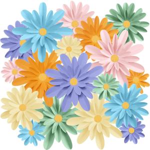 MotiMind 18 Pcs Paper Flowers Decorations for Wall DIY Paper Flower Bulletin Board 3D Fiesta Paper Floral Backdrop Decoration for Photo Backdrop Classroom Back to School Party (Pastel Color)