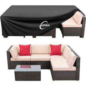 Kipiea Outdoor Furniture Covers Waterproof, 420D Heavy-Duty Patio Furniture Set Covers, No Tears Anti UV No Fading (74" L74" W28" H)