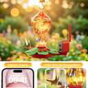 Hummingbird Feeder with Camera 2.5K 5MP Solar-Powered Glass Bottle Smart Humming Bird Feeder with AI Recognition, Upgraded Leak-Proof & Ant Moat, Instant Alerts, Works with Alexa & Google Assistant
