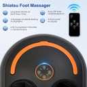 Shiatsu Foot Massager with Heat Electric Heated Feet Massager, 3 Heat Levels, Rolling Kneading for Plantar Fasciitis and Pain Relief, Relax for Home Office Use, Gifts for Women Men Black