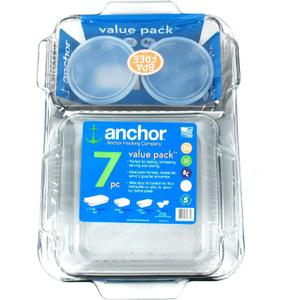 Anchor Hocking Company 7 Piece Cooking Set With Cookie Sheets And Glass Tupperware