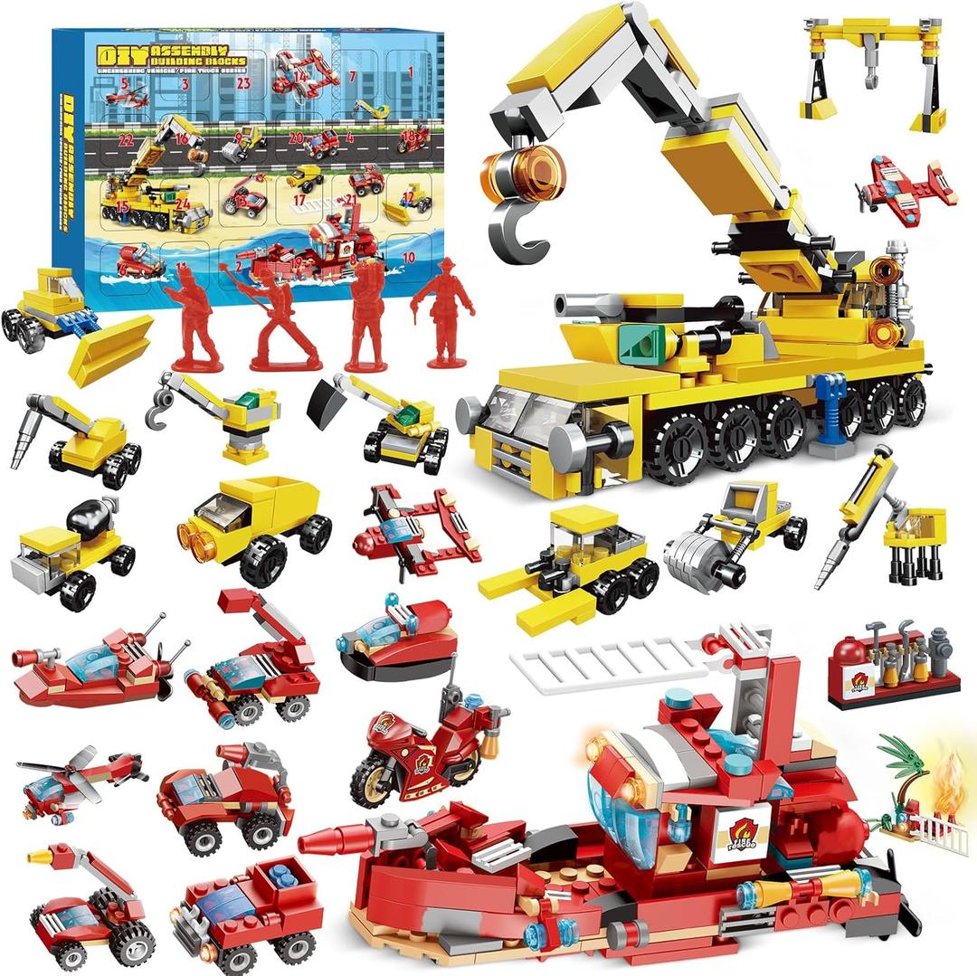 24 Pack Party Favors for Kids Building Set, Mini Cars Building Blocks Toy for Goodie Bag Stuffers Classroom Prizes, Valentines Day Easter Birthday Gift for Boys Girls Ages 6-12